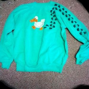Turquoise Hanes duck sweater